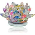 Crystal Glass Lotus Flower Candle Holder. 
