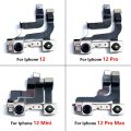 Original For iPhone 12 13 12Pro 13Pro Max Mini Back Rear Camera Module Flex Cable +Front Facing Camera Replacement Parts. 
