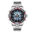Stryve8011 Relojes Brand Waterproof Business Sport Watches Men Stainless Steel Digital pointer Dual Display fashion quartz watch.