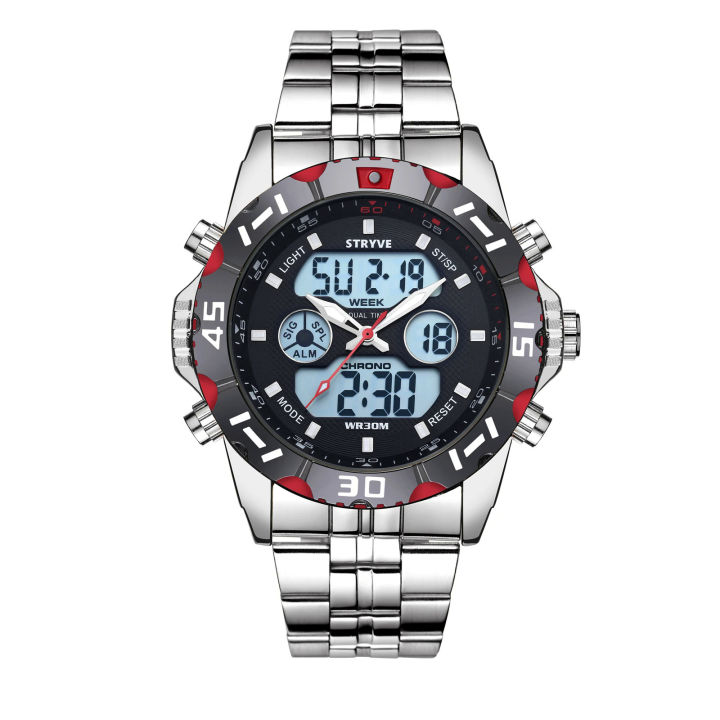 Stryve8011%20Relojes%20Brand%20Waterproof%20Business%20Sport%20Watches%20Men%20Stainless%20Steel%20Digital%20pointer%20Dual%20Display%20fashion%20quartz%20watch%20-%20Image%202