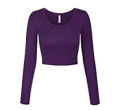 Ladies Long Sleeve Crop Top Women's Fashion Tops Sleeve Length Crop Top. 