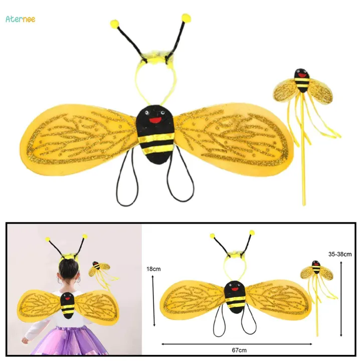 Child%20Honey%20Bee%20Costume%20Kids%20Girls%20Bee%20Dress%20Up%20Headband%20Party%20-%20Image%203