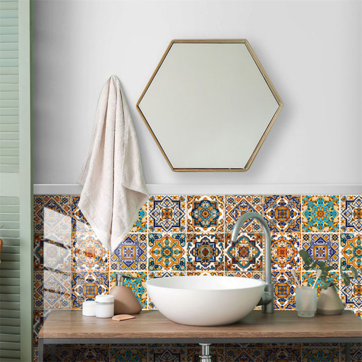 Qiunery%2010pcs%20Tile%20Sticker,%20Bathroom%20Kitchen%20Peel%20And%20Stick%20Backsplash%20Tile%20Decals%20Retro%20Pattern%20Waterproof%20Removable%20Self-Adhesive%20Square%20Wall%20Decals%20For%20Home%20Decor%20-%20Image%205