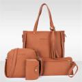 (New)4pc Women Emboed Leather Handbag Lady Houlder Bag Tote Pure Meenger atchel et. 
