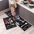 Kitchen Carpet Tableware Pattern Kitchen Runner Rug Non-slip Dirt-resistant Floor Mat Rectangle Washable Doormat Entrance.