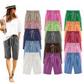 Summer Shorts Women Summer Bermuda Shorts Large Size 4XL Loose Casual Sports Stretchy Cotton Straight Leg Breathable Sweatshorts. 