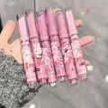 Glitter Clear Solid Lip Gloss Pink Mirror Lipstick Pen Watery Jelly Moisturizing Lip Tint Love Heart Shape 3pcs/set.