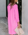 Womens Button Down Shirt Dresses with Pockets Cotton Button Up Tunics Long Sleeve Solid High Low Blouse Tops For Summer 2025..