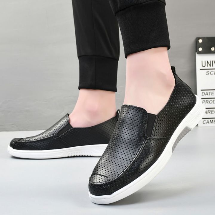 Chef Shoes Non-Slip Waterproof Hotel Work Shoes Oil-Proof Breathable Casual Work Shoes Leather Sandals Men's Soft Bottom Spring and Summer