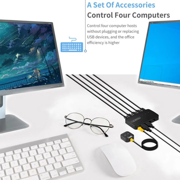 KVM%20Switch%20USB%20Switch%20Shared%20Controller%20Hub%20Adapter%20USB2.0%204%20Inputs%204%20Outputs%20For%20Laptop%20Computer%20Printer%20Keyboard%20Mouse%20Monitor%20-%20Image%202