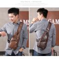 Travel Crossbody Backpack Shoulder Chest Bag Lightweight with Charging Port for Men Women Boys Girls (Dark Brown). 