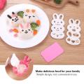 DIY Bunny Shape Food-grade PP Material Sushi Rice Roll Bento Mold Handicraft Rice Roll Mold. 