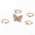 5 Pes Butterfly Ring Set For Women / Fingers Stylish Butterfly Ring Set.. 
