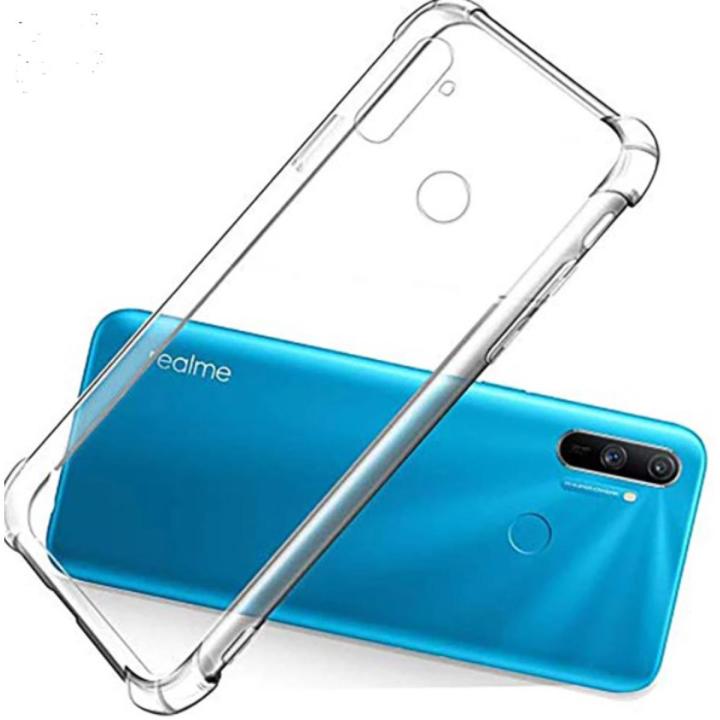 For Oppo Realme C3 Transparent 6D Crystal silicone Bumper case antiShock corner Clear back cover - Phone Back Cover