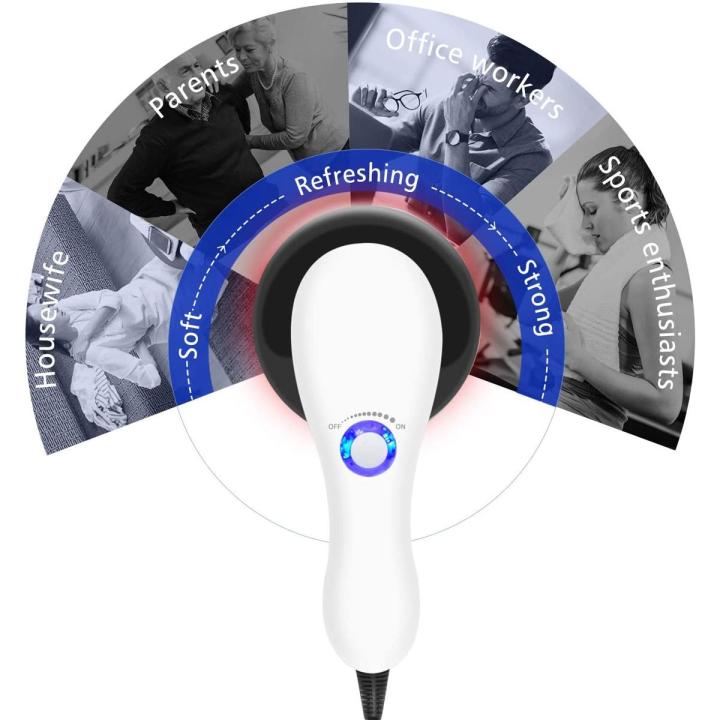 Infrared Body Shaping Massager with 4 Vibrating Massage Heads LED Infinitely Variable Switch for Neck Shoulder Arm Back Waist Leg and Foot Pain