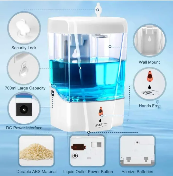Automatic%20Soap%20Dispenser,%20Touchless%20Infrared%20Motion%20Sensor%20,%20Hand%20Sanitizer%20Dispenser%20700%20ml%20Wall%20Mount%20Hand%20Free,%20Touch%20Free%20Liquid%20Dispenser%20For%20Bathroom%20Kitchen%20Hotel%20Restaurant%20-%20Image%202