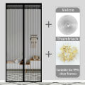 2024 New Black Magnetic Door Curtain Mosquito Netting Door Anti Mosquito Net Automatic Closing.