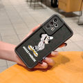 TA for Realme C15 Back Cover Soft Square Ladder White Handsome Mouse Pattern Cases Silicone Camera Protection Phone Case. 