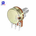 2Pcs- 3 Pin 1K Potentiometer Panel Mount 1K Ohm 1/2 Watt 3 Terminal Leads Single Gang Linear Taper Rotary Potentiometer 1K Ohm Adjustable Variable Resistor Volume Pot.