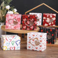 Red and pink color Valentine's Day gift box Festive Heart-shaped design Suitable for candy cookies Red pink heart cardboard box Paper gift container 46 designs Window gift container for Valentine's. 