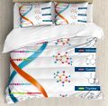 Science Duvet Cover King Size,DNA Bases Chemistry Biotechnology Bedding,Educational Theme Quilt Cover College Dorm Room Decor. 