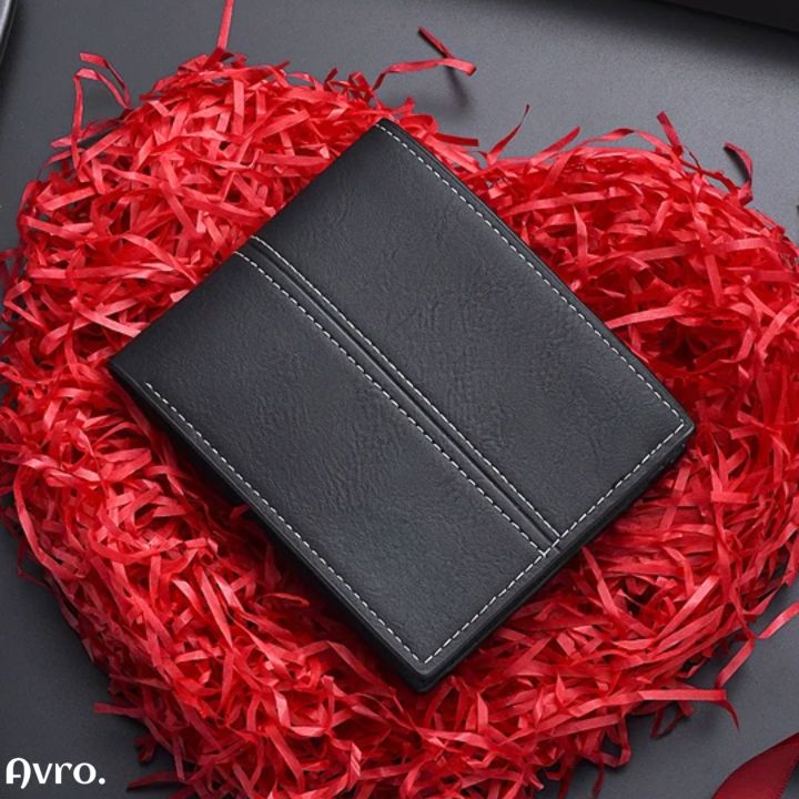 Avro Premium Men's High Quality Black Wallet For Men Soft PU Leather Money Bag For Man Short Wallet's Fashion Vintage Wallet's Casual Male Wallet Multi-Card Soft Purse Multi-function Moneybag For Man - Wallet For Men