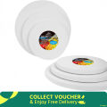 Round Canvas - 4,6,8,10,12 Inch Diameter (1of Each) - 100% Cotton, Primed White Blank Acid-Free Artist Shaped Canvases for Oil, Acrylic, Pouring Art & Decoration. 