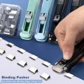Clip Stapler Reusable Push Clamp Book Binding Machine Office Accessories For Paper Documents File Stapler School Supplies. 