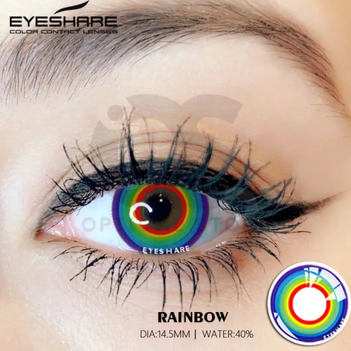 HALLOWEEN Exclusive Neo Light Rainbow Color Contact Lenses For Cosplay,Halloween Party, And Costumes.1pair Neon Light Rainbow Color contact Lens with Regular Kit Box.Halloween Cosplay  Color Contact Lens. #neon.light