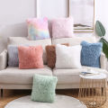 Cushion Cover Fluffy Widely Applied Square Shaped Decorative Plush Sofa Pillowcases for Couch. 