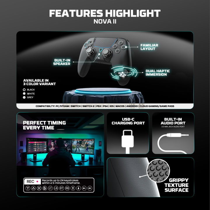 FANTECH%20WGP16%20NOVA%20II%20WIRELESS%20MULTI-PLATFORM%20GAMEPAD%20Gaming%20Gamers%20Controller%20-%20Image%202