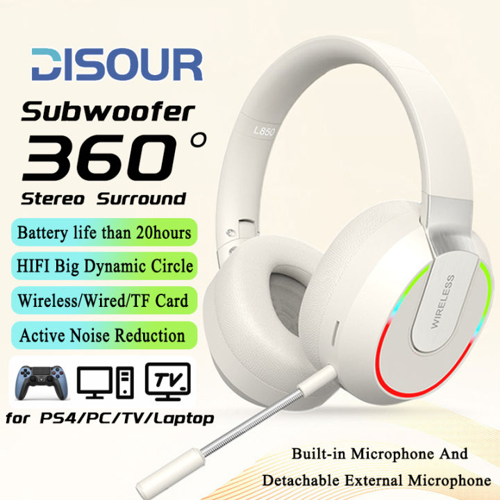 Headphone Bluetooth 5.3 HIFI Stereo Wireless Headphone Game Noise Canceling Headset HD Mic Support TF Card for PC TV PS4 Laptop