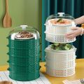 Food Insulation Covers 5 Layer Transparent Stackable Dustproof Leftovers Food Storage Box Container Kitchen Organization food cover food safety. 