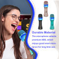 KTV Wireless Microphone Speaker Noise Reduction Bass Treble Player Rechargeable Mic Singing Device for Recording Cyan. 