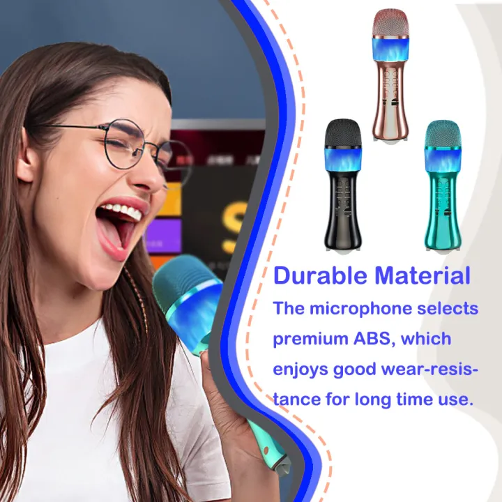 KTV%20Wireless%20Microphone%20Speaker%20Noise%20Reduction%20Bass%20Treble%20Player%20Rechargeable%20Mic%20Singing%20Device%20for%20Recording%20Cyan%20-%20Image%205