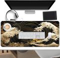 Japan Sea Waves Sunset Desk Mat Mouse Pad Extended Gaming Non-Slip Base Thick Sealed Edges Office Keyboard Laptop.