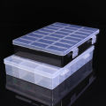 Clear Jewelry Box 24 Grids Plastic Bead Storage Container Earrings Organizer. 