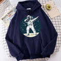 Let'S Start Our Journey To The Moon Printed Hoodies Men'S Vintage Graphic Sweatshirt Warm Loose Top Unique Hat Rope Hoodie Mens. 