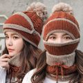 3 in1 Women's Cold Weather Sets Womens Winter Scarf Set with Filter, Hat Cap. 