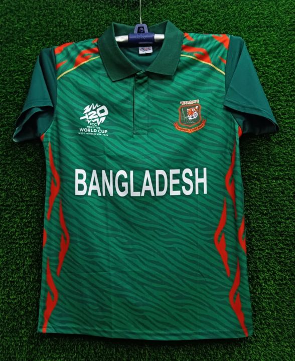 Bangladesh T20 World Cup Cricket Jersey 2024 - Half Sleeve Collar Polo Cricket Jersey /jersey 2024