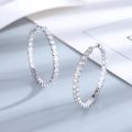 S925 Sterling Silver 39mm Big Circle Hoop Earrings For Women Fashion Wedding Fine Jewelry C Hoop Earring. 