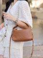 Luxury niche handbag, woven pillow bag, leather women's bag, dumpling bag, 2023 new one-shoulder crossbody bag. 