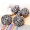 4 pcs New Steel Wire Ball for Pot Pans Dishes Rust Remover Stainless Steel Cleaning Balls Kitchen Dishwashing Cleaner Brush Scrubbers_Xaey. 