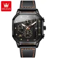 OLEVS Luxury Square Leather Quartz Watch For Men - Watch For Men. 