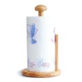 Wooden Kitchen Standing Tissue Paper Towel Roll Rack Holder Holders Toilet Roll Stand Weighted Base. 