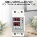 Din Rail Djustable Over Voltage And Under Voltage Protective Device Protector Relay Over Current Protection Home Usage Dual Led Display.