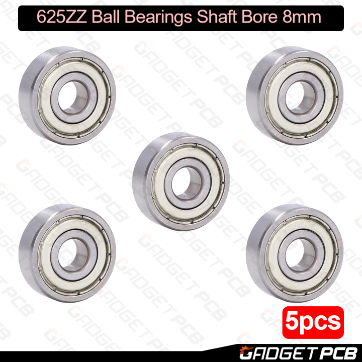 5pcs 625ZZ Deep Groove Ball Bearings 625 ZZ 5 x 16 x 5mm Bearing Steel Bore 5mm diameter