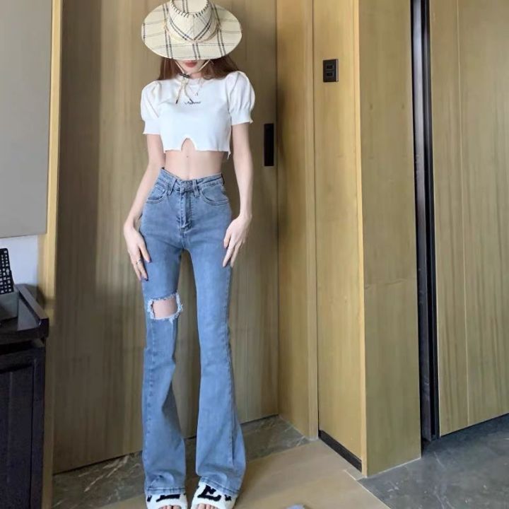 Hot%20Pants%20High%20Waist%20Ripped%20Jeans%20Korean%20Style%20New%20Wide%20Leg%20Pants%20Draping%20Slightly%20Flared%20Long%20Pants%20Spring%20Wear%20Horseshoe%20Pants%20for%20Women%20-%20Image%205