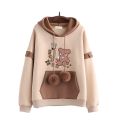 Junior high school student hairball foreign sweatshirt girl early autumn loose hoodie big boy cute dress.