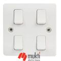 MK Made in Singapore LOGIC SLIMLINE 4 Gang 10A Modular Four 4Gang Switch Socket. 